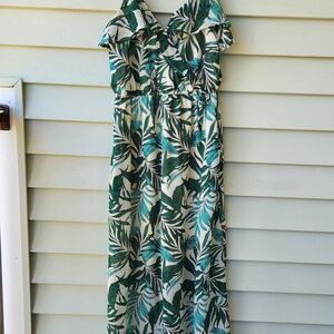 Japna floral maxi dress green/ nature size M